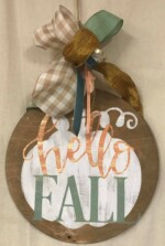 Door Hanger $45 *Bow is not included in the price but can be added on at the event for an additional cost.