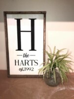 14X24 $55 Please submit the following with this design: Last name and year established