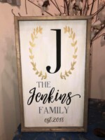 14X24 $55 Please submit the following with this design: Last name and year established