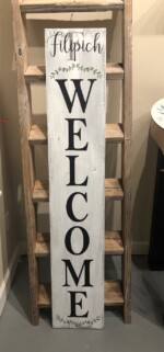 5ft tall porch sign! Customize with your last name & initial. $85