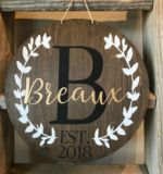 $45 Sleek & simple, sure to make any front door fabulous. Please submit the following with this design: Name and year established