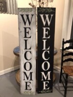 5ft tall Porch sign (shown in two colors) YOU customize your colors! $85