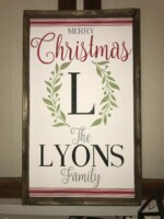 14x24 $70 Please provide the following information at checkout: Family Name