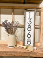 Approximately 6x24 $55 **In order to have the 3D elements and name cut and ready for your event, this must be ordered 2 weeks in advance and you must contact us by phone or email before you order. Please submit the following with this design: House Number