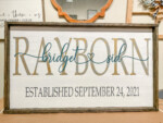 18x32 $65 *Please provide the following information at checkout: Names and Est date