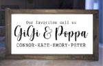 14x24 $45 Please submit the following info at checkout: Grandparent Names and Grandchildren Names