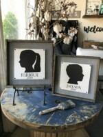 14" Framed Silhouette- $55 After checkout send a clear side view photo of your family members on a plain and preferably white background. We also recommend a photo without a bow. Don't forget to provide the names and the year the photo was taken in the project detail box.