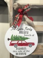 Door Hanger $45 *Bow is not included in the price but can be added on at the event for an additional cost. **For this hanger please provide the following information at checkout: family name