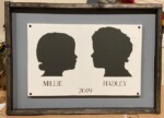 14x24 Framed Double Silhouette- $75 During checkout, please attach a clear side view photo of both of your family members on a plain, preferably white, background (only 1 photo may be uploaded at checkout). Don't forget to provide the names and year photo was taken in the project detail box.