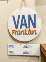 $75 Door Hanger **In order to have the 3D elements and name cut and ready for your event, this must be ordered 2 weeks in advance and you must contact us by phone or email before you order. Please submit the following with this design: Name