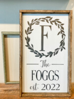 14x24 $70 **Please provide the following information at checkout: Name and Est. Date