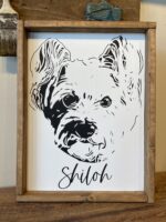 Framed Furbaby- $70 Please send a clear photo of your pet after checkout. Don't forget to provide the name and whether you would like curly or straight font in the project details box.